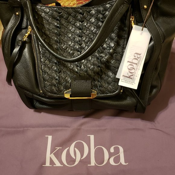KOOBA BLACK JONNIE SHOULDER PURSE